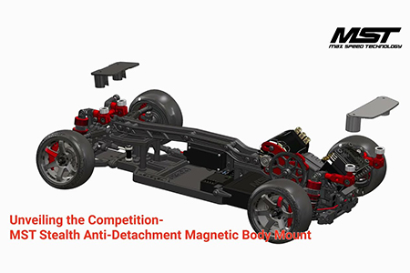 Unveiling the Competition-MST Stealth Anti-Detachment Magnetic Body Mount-the ultimate blend of style, precision, and security for high-performance RC drift chassis.