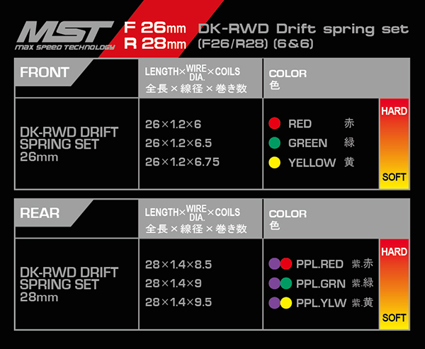 MST DK-RWD Drift Spring Set MST DK-RWD Drift Spring Set